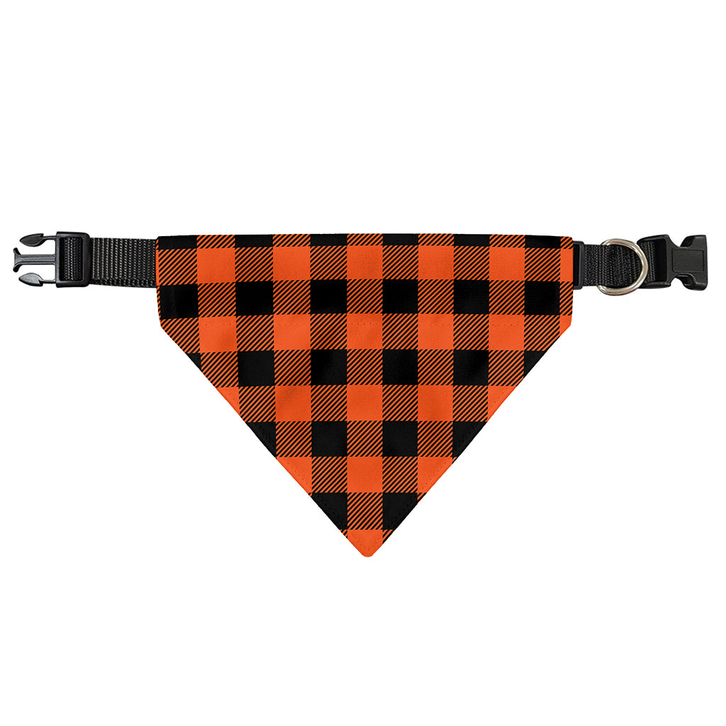 Pumpkin Orange Buffalo Check Print Over The Collar Dog Bandana