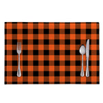 Pumpkin Orange Buffalo Check Print Placemat