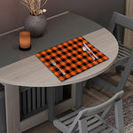 Pumpkin Orange Buffalo Check Print Placemat