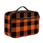 Pumpkin Orange Buffalo Check Print Portable Lunch Bag