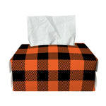 Pumpkin Orange Buffalo Check Print Rectangle Tissue Box Cover
