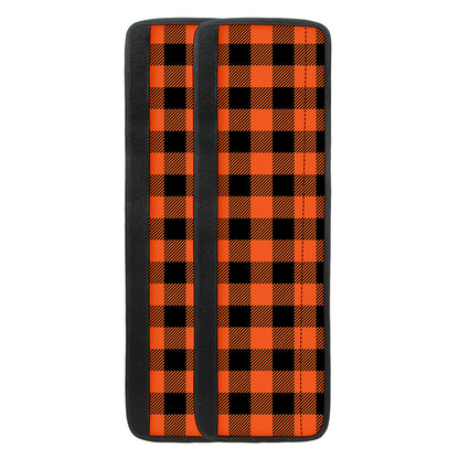 Pumpkin Orange Buffalo Check Print Refrigerator Handle Covers