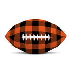 Pumpkin Orange Buffalo Check Print Rugby Ball