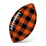 Pumpkin Orange Buffalo Check Print Rugby Ball