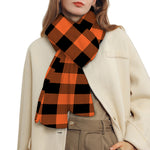 Pumpkin Orange Buffalo Check Print Scarf