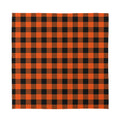 Pumpkin Orange Buffalo Check Print Silk Bandana