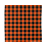 Pumpkin Orange Buffalo Check Print Silk Bandana