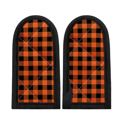 Pumpkin Orange Buffalo Check Print Skillet Handle Cover