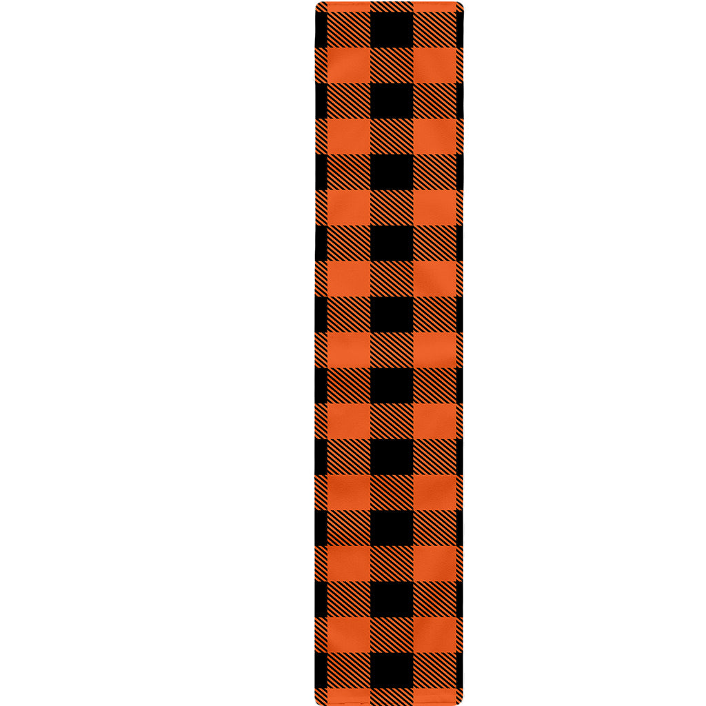 Pumpkin Orange Buffalo Check Print Table Runner