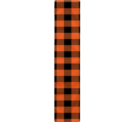 Pumpkin Orange Buffalo Check Print Table Runner