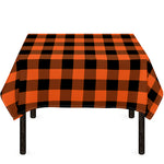 Pumpkin Orange Buffalo Check Print Tablecloth