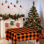 Pumpkin Orange Buffalo Check Print Tablecloth