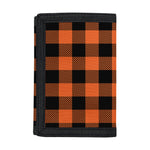 Pumpkin Orange Buffalo Check Print Trifold Wallet