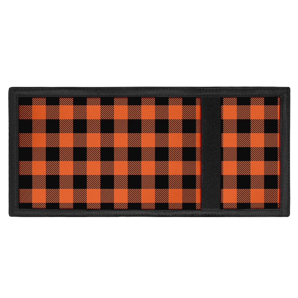 Pumpkin Orange Buffalo Check Print Trifold Wallet