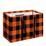 Pumpkin Orange Buffalo Check Print Utility Tote Bag