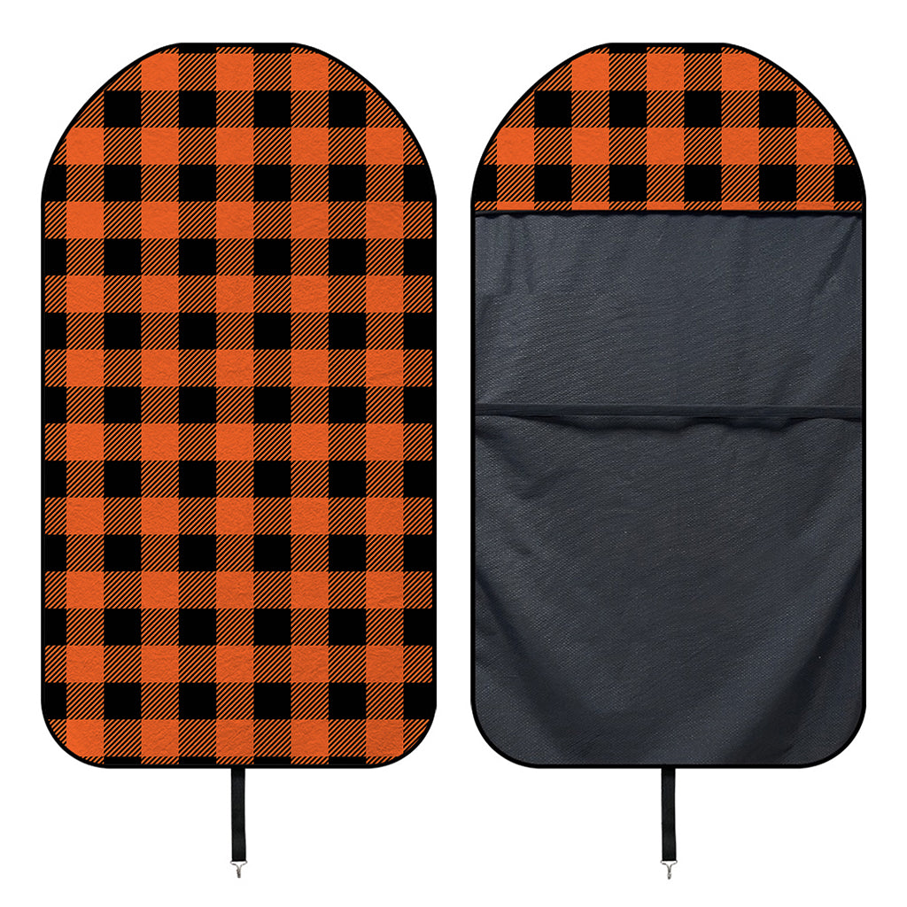 Pumpkin Orange Buffalo Check Print Waterproof Car Seat Cover