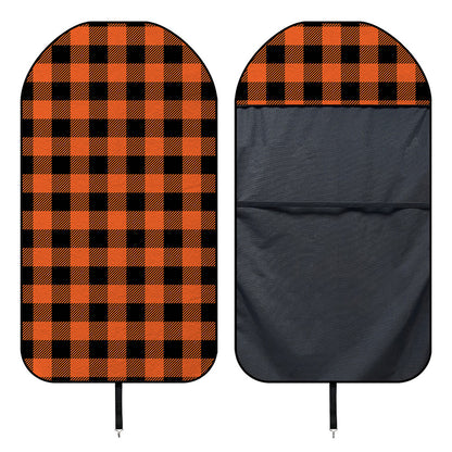 Pumpkin Orange Buffalo Check Print Waterproof Car Seat Cover