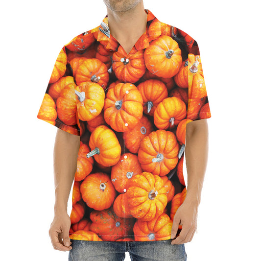 Pumpkin Print Aloha Shirt