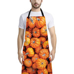 Pumpkin Print Bib Apron With Pocket