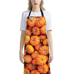 Pumpkin Print Bib Apron With Pocket