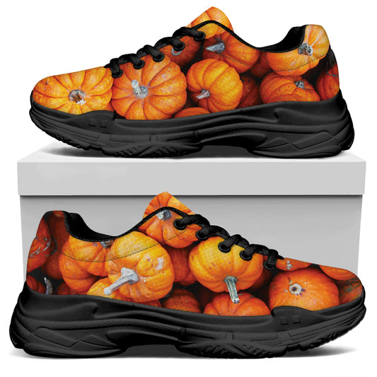 Pumpkin Print Black Chunky Shoes