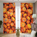 Pumpkin Print Blackout Pencil Pleat Curtains