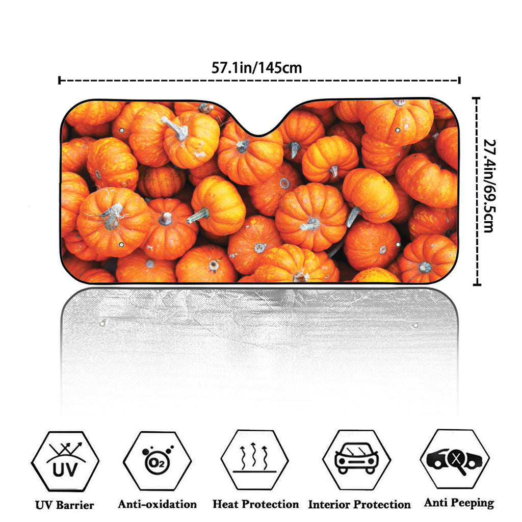 Pumpkin Print Car Windshield Sun Shade