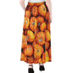 Pumpkin Print Chiffon Maxi Skirt