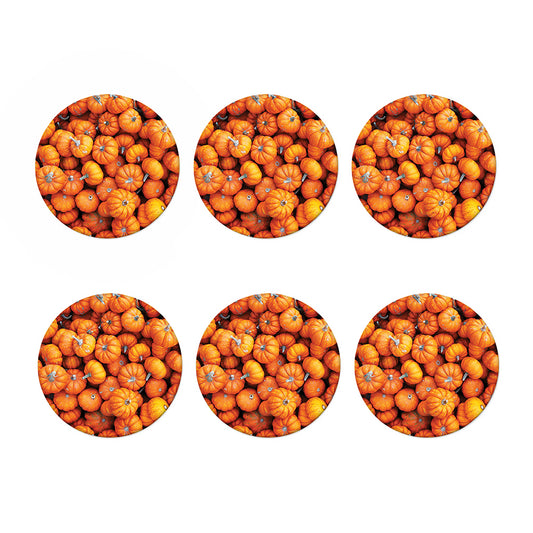 Pumpkin Print Coaster Set