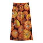 Pumpkin Print Cotton Front Slit Maxi Skirt