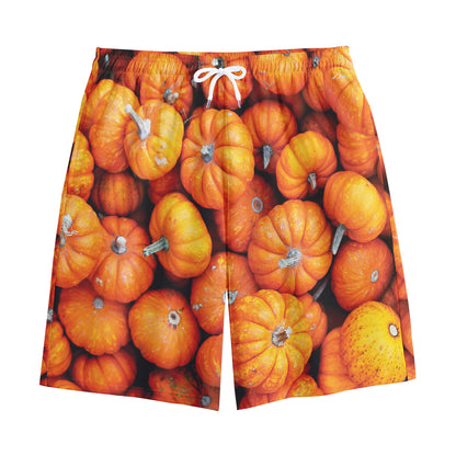 Pumpkin Print Cotton Shorts