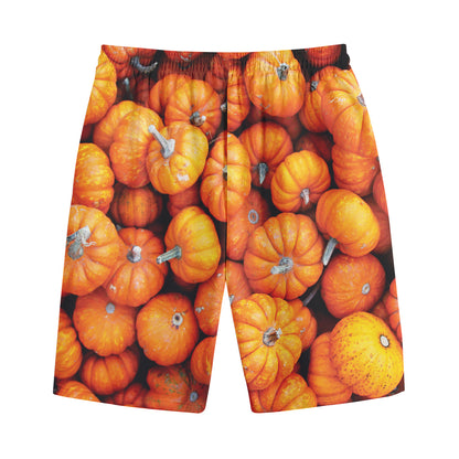 Pumpkin Print Cotton Shorts