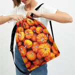 Pumpkin Print Drawstring Backpack