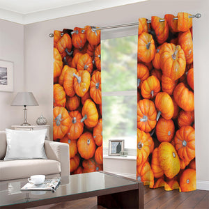 Pumpkin Print Extra Wide Grommet Curtains