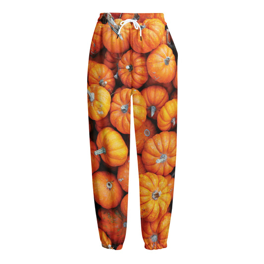 Pumpkin Print Fleece Lined Knit Pants