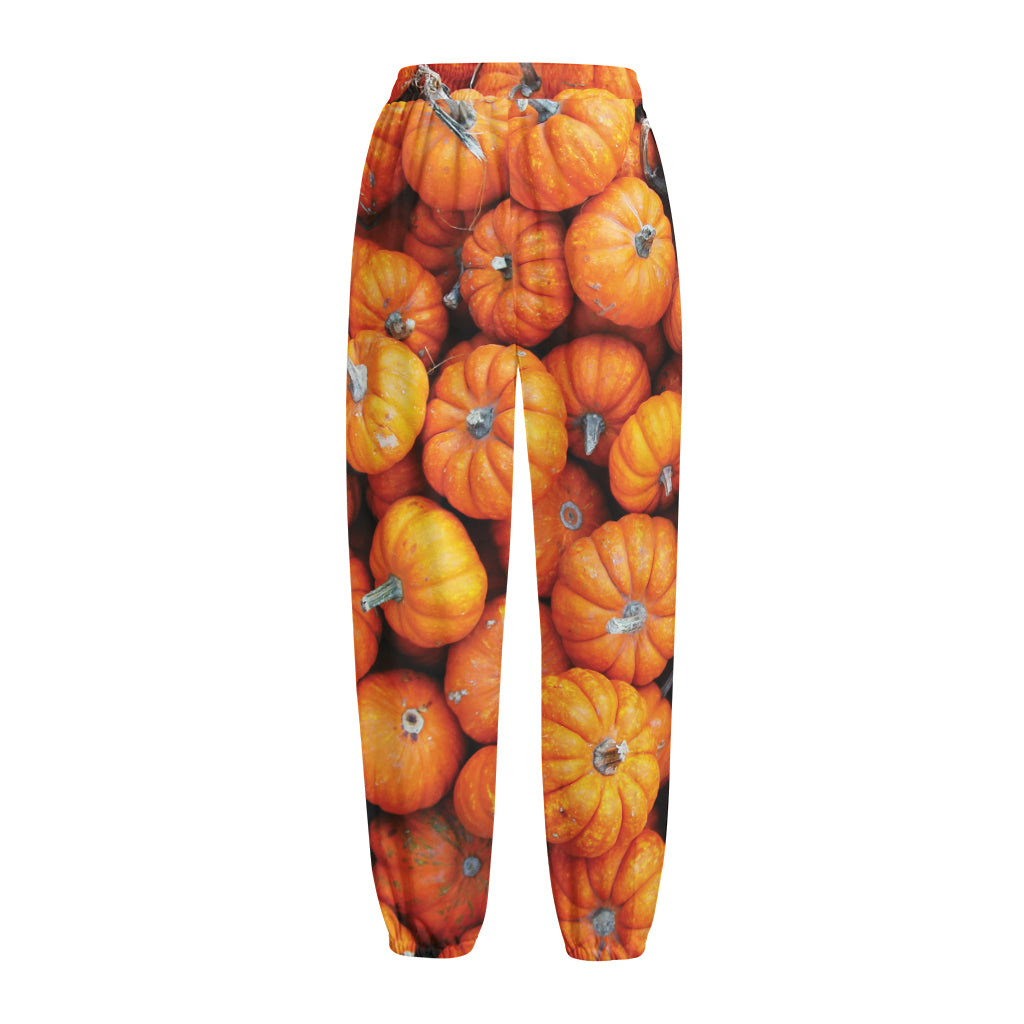 Pumpkin Print Fleece Lined Knit Pants