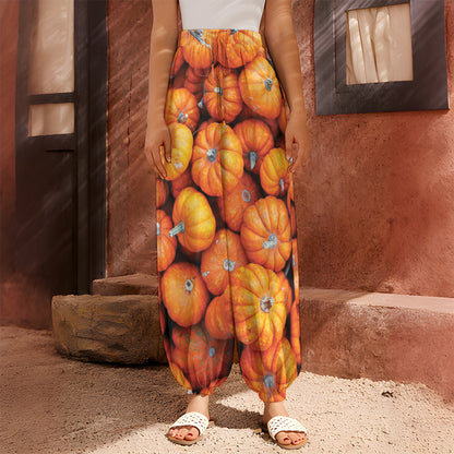 Pumpkin Print Harem Pants