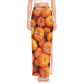 Pumpkin Print High Slit Maxi Skirt