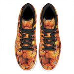 Pumpkin Print High Top Leather Sneakers