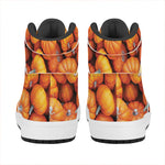 Pumpkin Print High Top Leather Sneakers