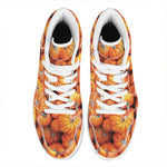 Pumpkin Print High Top Leather Sneakers
