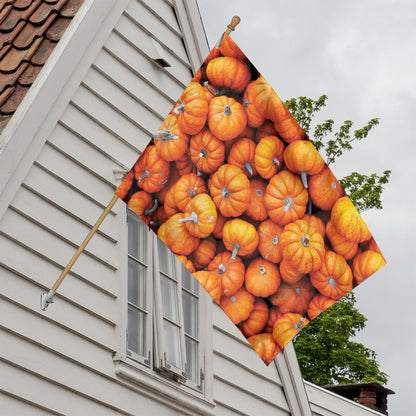 Pumpkin Print House Flag