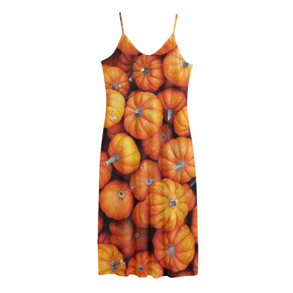 Pumpkin Print Jersey Midi Cami Dress