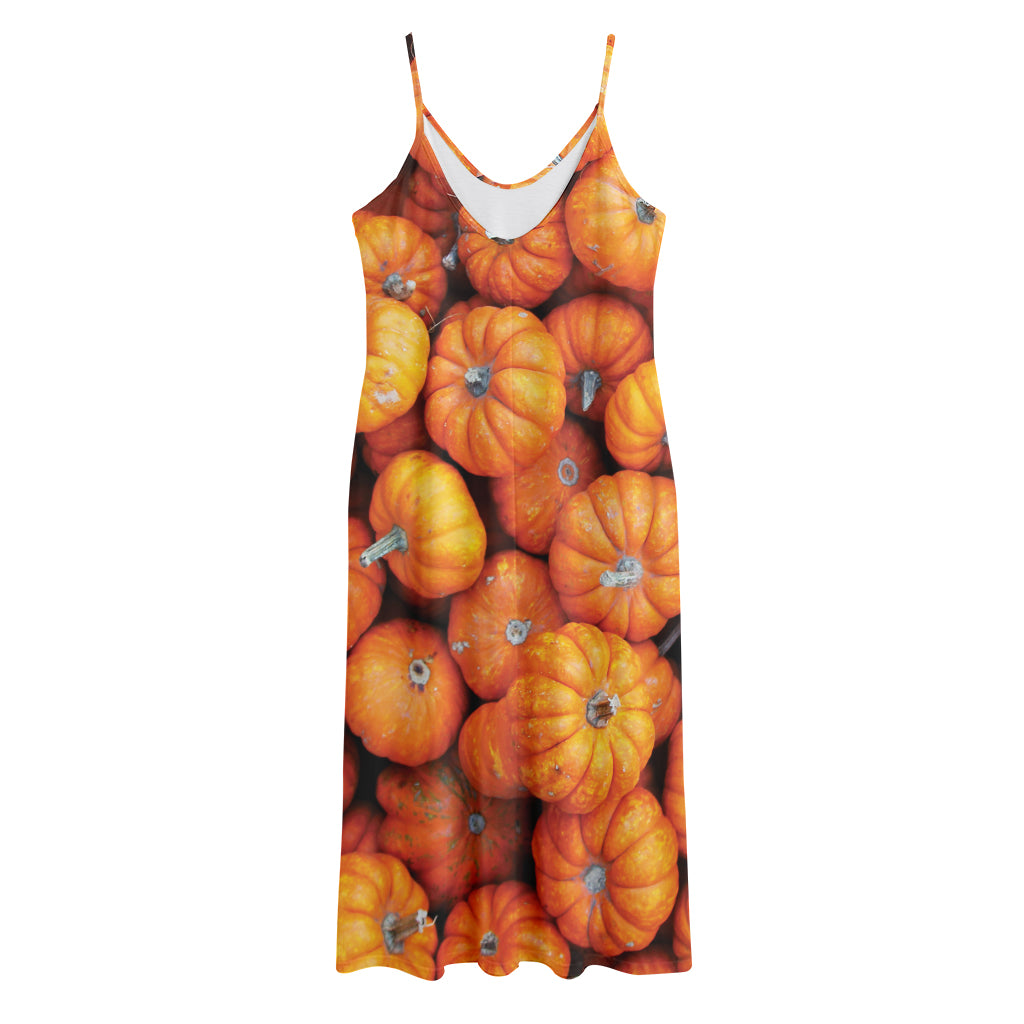 Pumpkin Print Jersey Midi Cami Dress