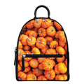 Pumpkin Print Leather Backpack