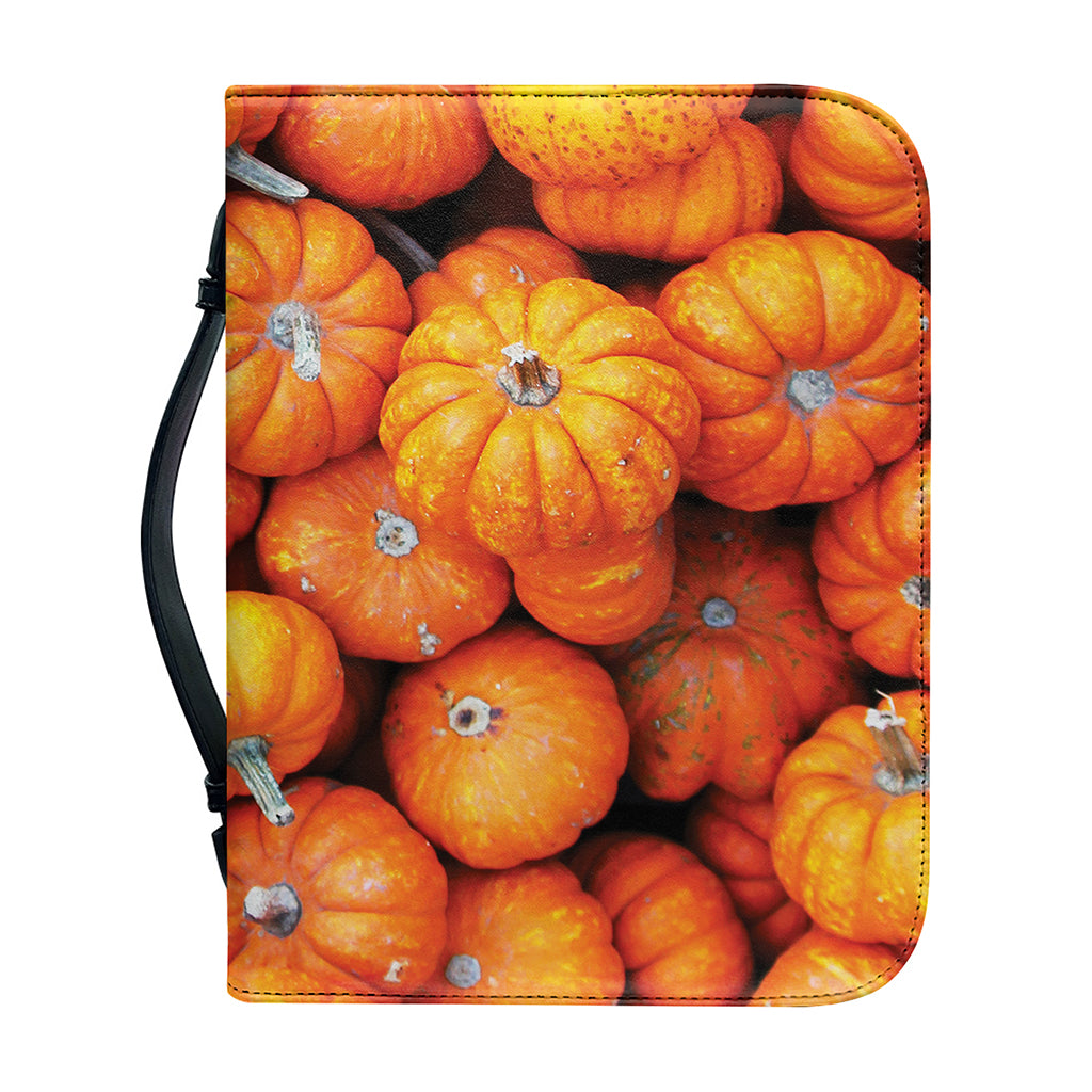 Pumpkin Print Leather Bible Cover