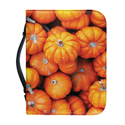 Pumpkin Print Leather Bible Cover