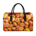 Pumpkin Print Leather Duffel Bag