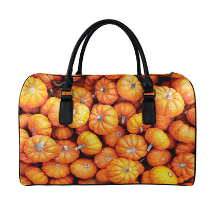 Pumpkin Print Leather Duffle Bag