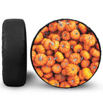Pumpkin Print Leather Spare Tire Cover